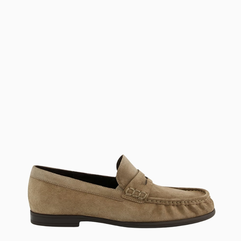 Paul Green Suede Loafer in Beige right side view