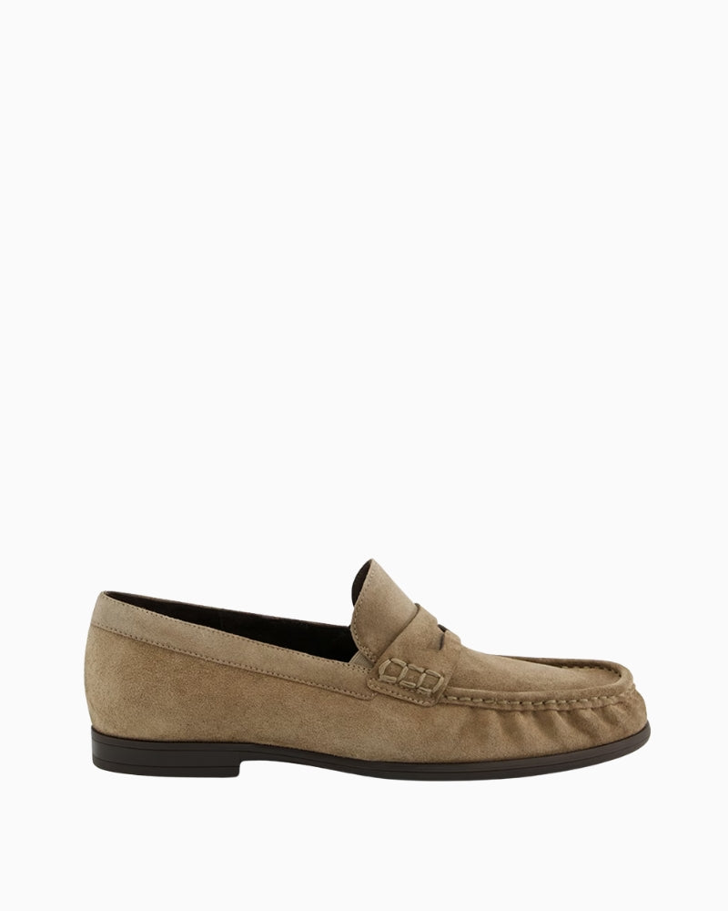 Paul Green Suede Loafer in Beige right side view