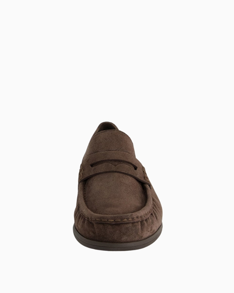 Paul Green Suede Loafer in brown front view