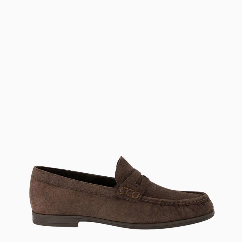 Paul Green Suede Loafer in brown side view