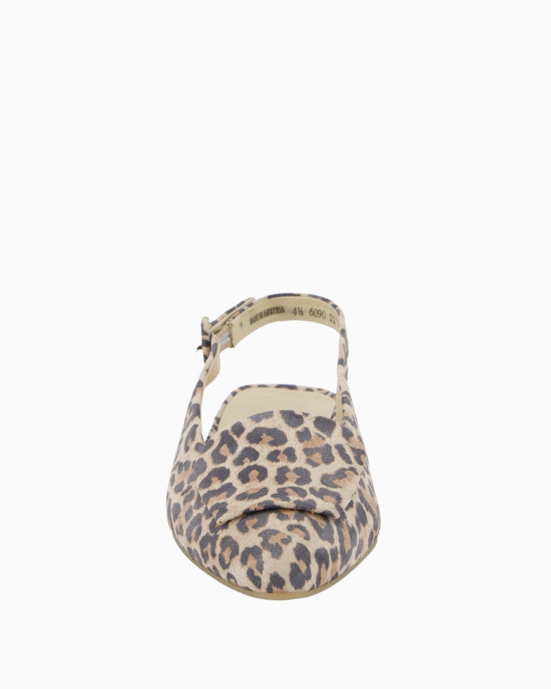 Paul Green slingback leopard sandal front view
