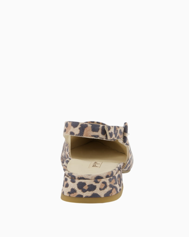 Paul Green slingback leopard sandal heel detail