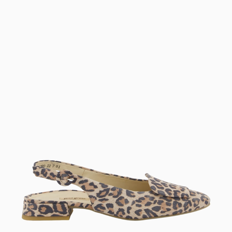 Paul Green slingback leopard sandal side view