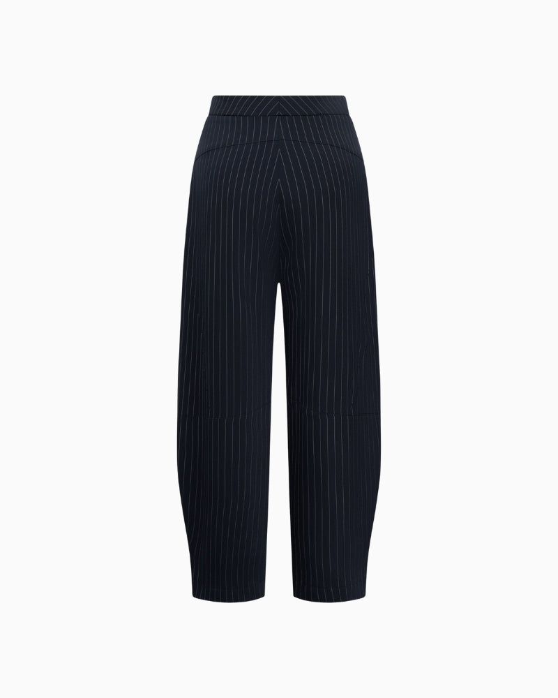 Raffaello Rossi Hale 7/8 pinstripe trousers back view woman wearing – Áines Boutique