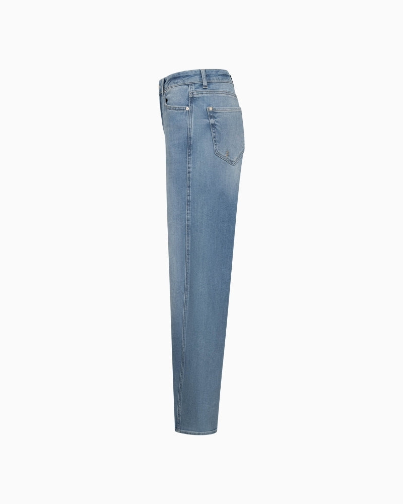 Raffaello Rossi Hanni jeans, side view highlighting cropped length and turned seam – Áines Boutique