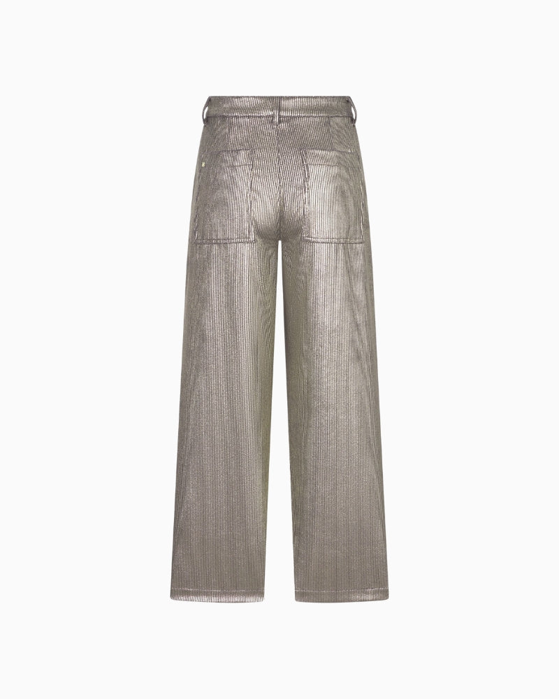 Back view showing patch pockets and straight leg fit