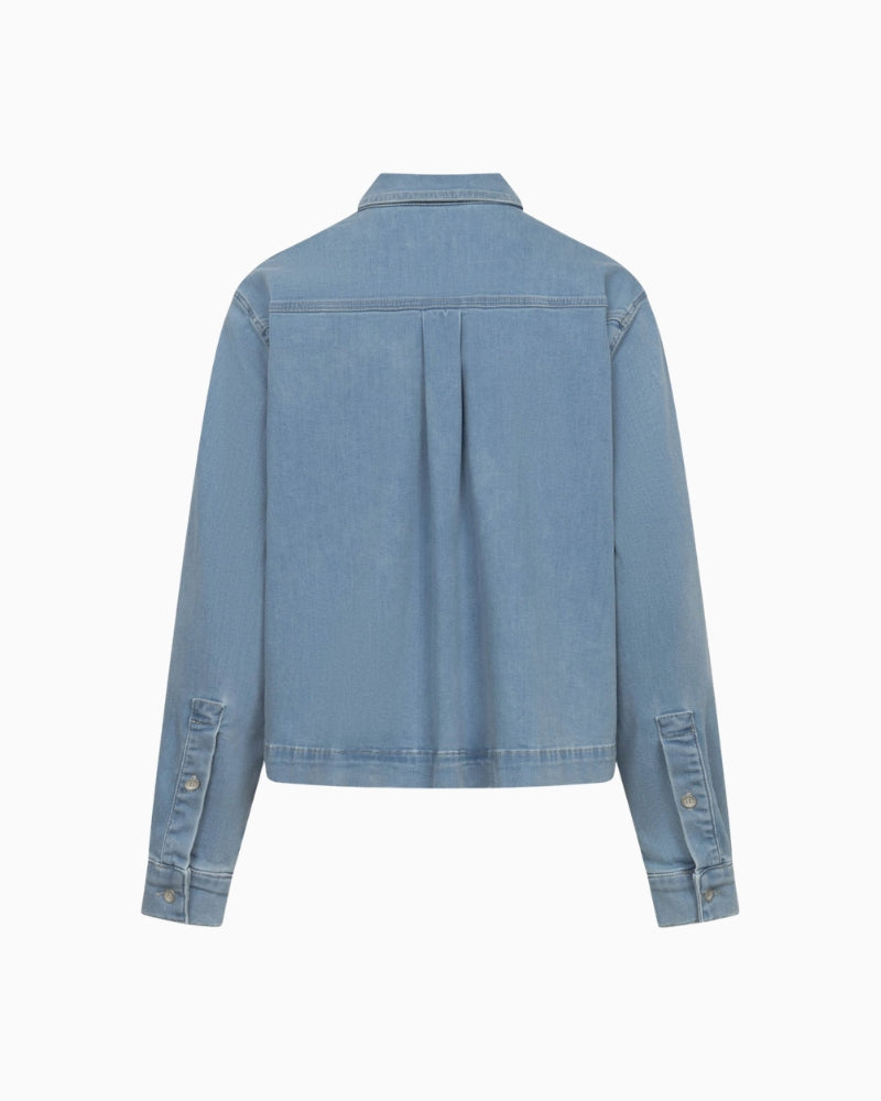 Raffaello Rossi Lima shirt blouse denim flat lay back view