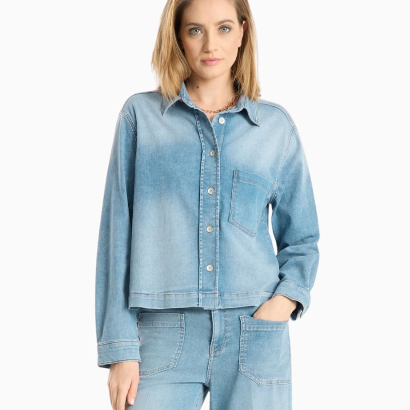 Raffaello Rossi Lima shirt blouse denim front view