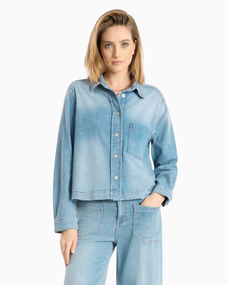 Raffaello Rossi Lima shirt blouse denim front view
