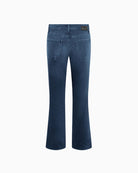 Back view of Vic cropped jeans displaying 5-pocket styling