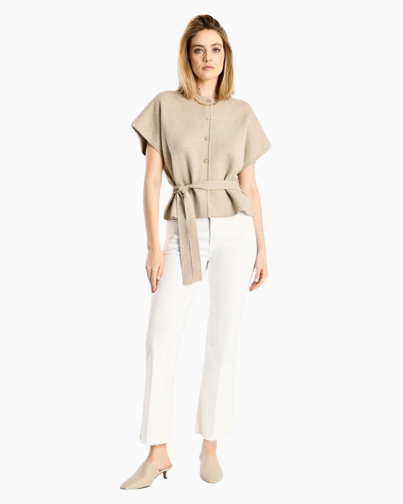 Raffaello Rossi Vic Bootleg white jeans full front view