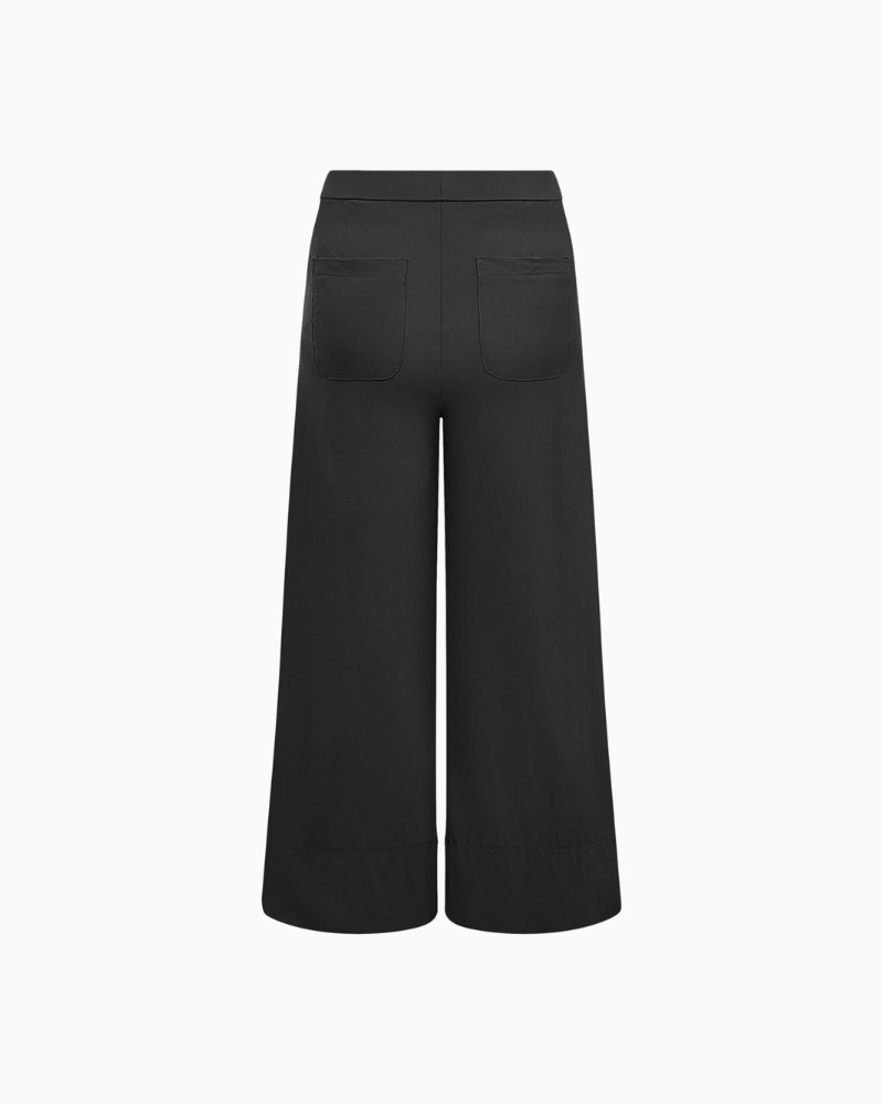 Raffaello Rossi wide leg pull-on pants flat lay back view – Áines Boutique