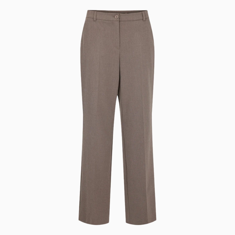 Front view of Robell Britt trousers in taupe with relaxed fit