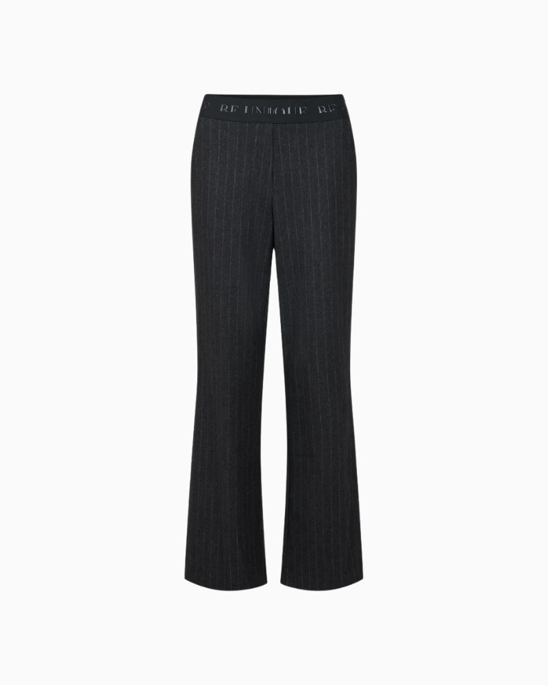 Front view of Robell Britt trousers in dark grey with flared leg