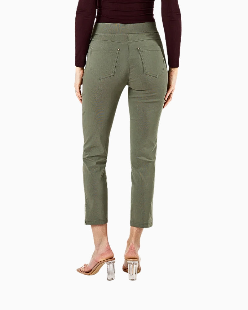 Back view of Nena 09 trousers showing tailored silhouette and ankle length