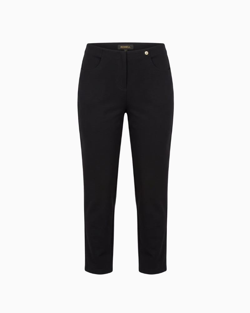 Robell Bella Trousers in black front view