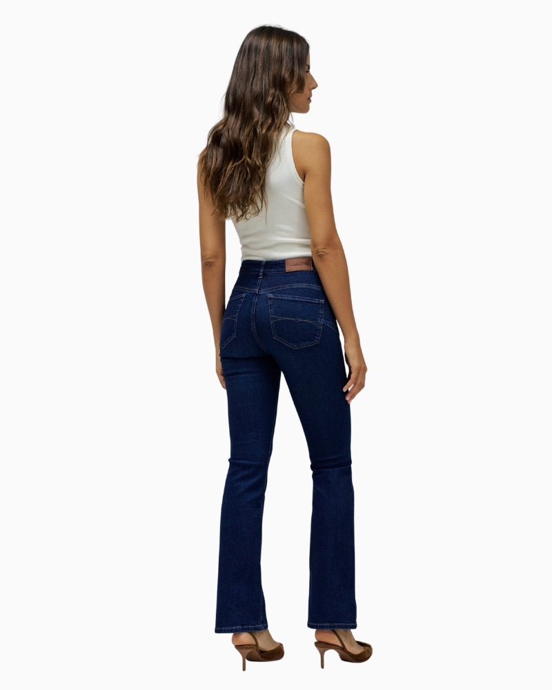 Back view of Faith Push In jeans showing flattering fit and classic bootcut leg