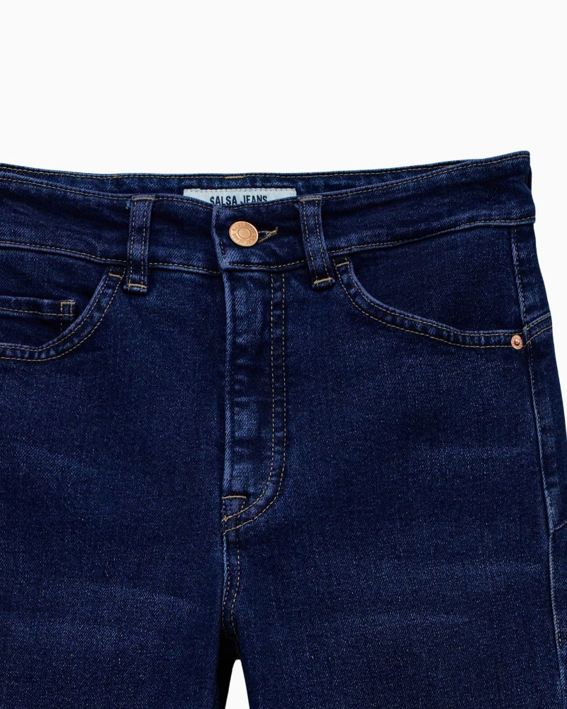 Dark blue bootcut jeans by Salsa with high waist and supportive inner panel
