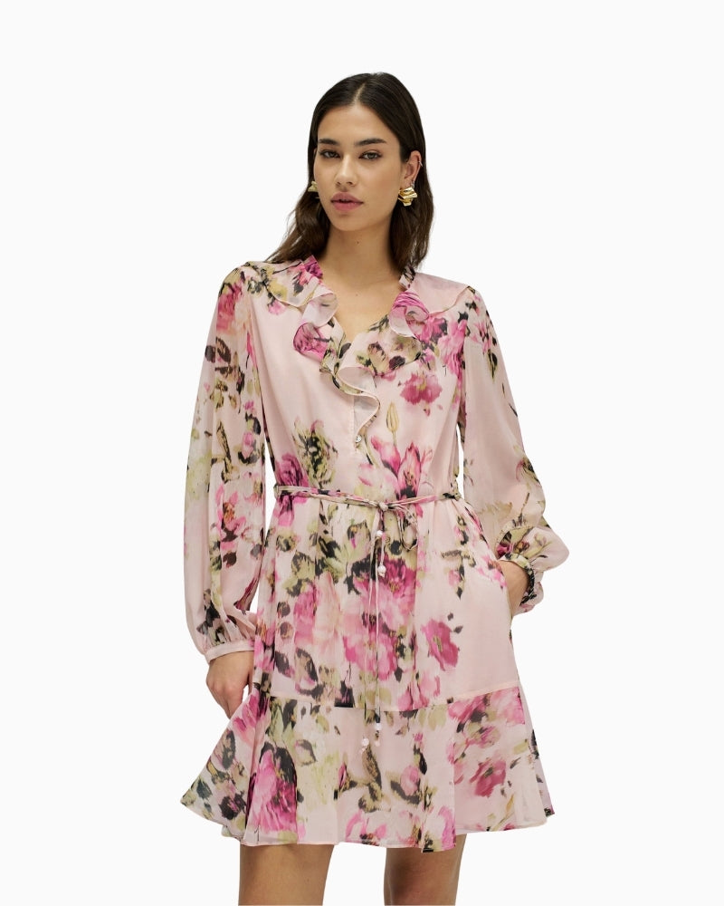 Salsa floral dress pink front view – Áines Boutique