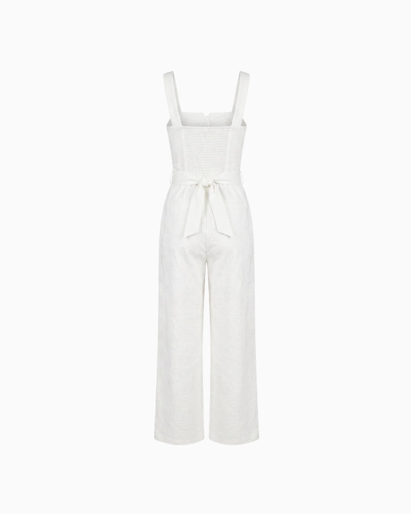 Salsa Jeans sleeveless jumpsuit in white back view