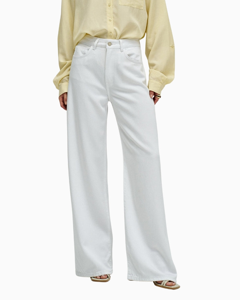 Salsa Jeans wide leg jeans white front view