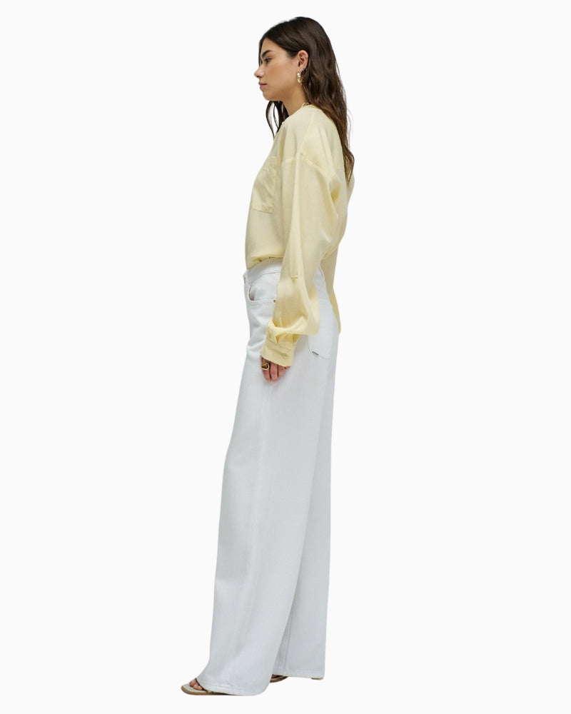 Salsa Jeans wide leg jeans white side view