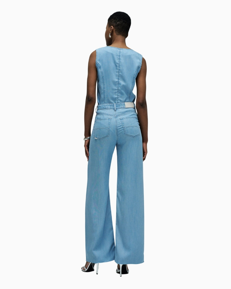 Salsa Jeans wide leg light denim jeans back view