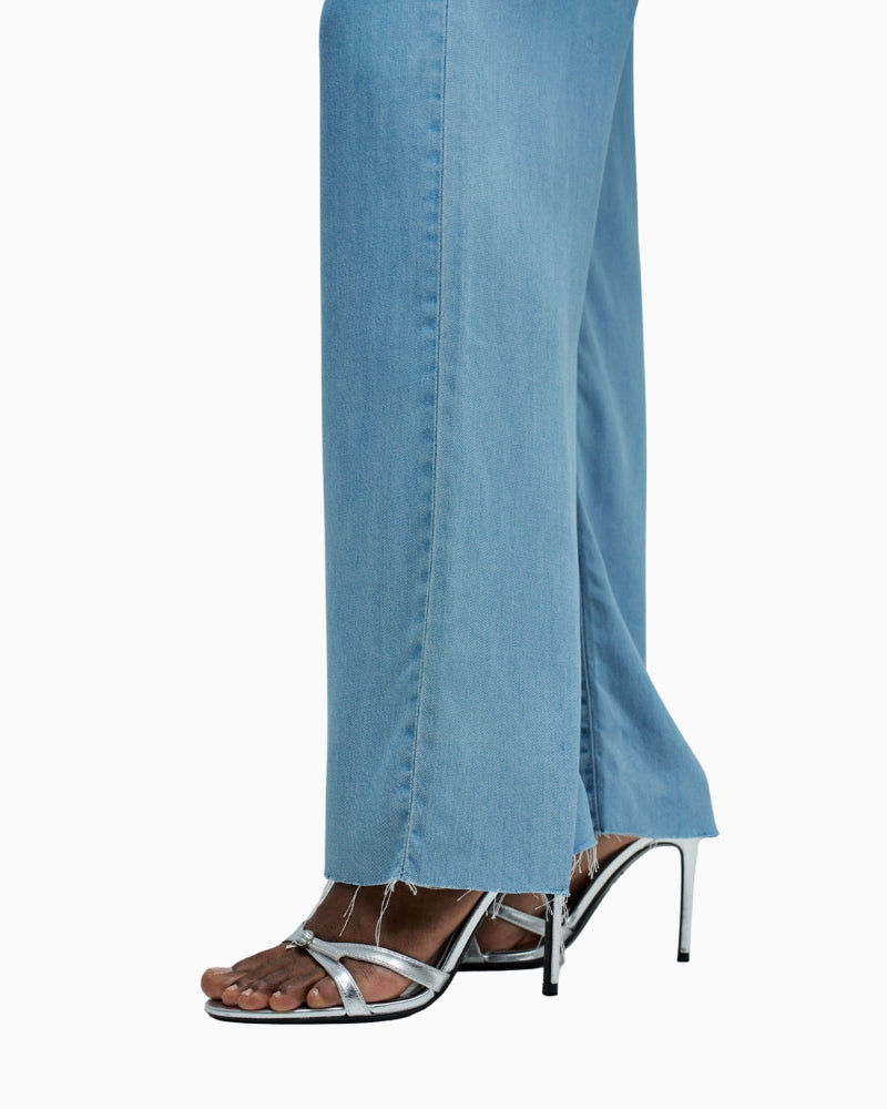 Salsa Jeans wide leg light denim jeans frayed hem detail