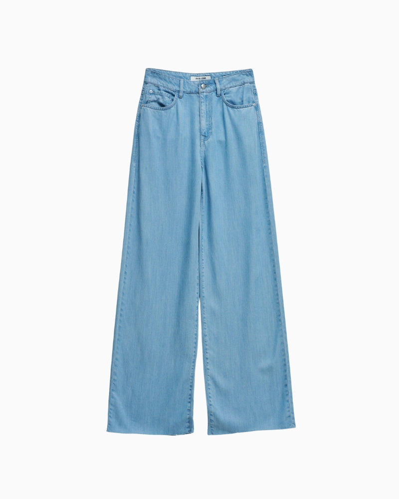 Salsa Jeans wide leg light denim jeans front view