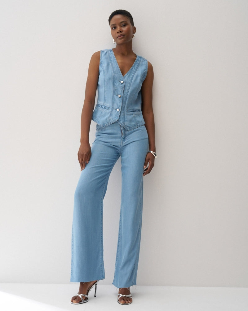 Salsa Jeans wide leg light denim jeans light wash detail