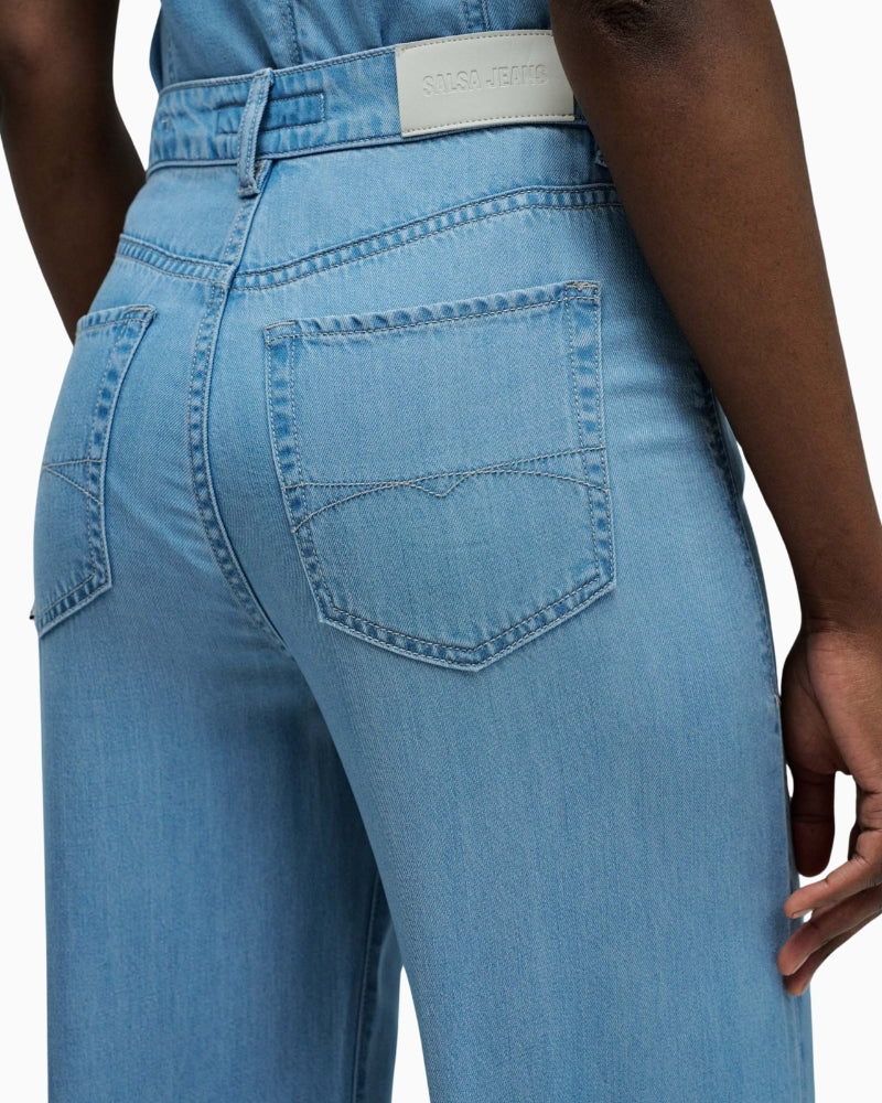 Salsa Jeans wide leg light denim jeans pocket detail