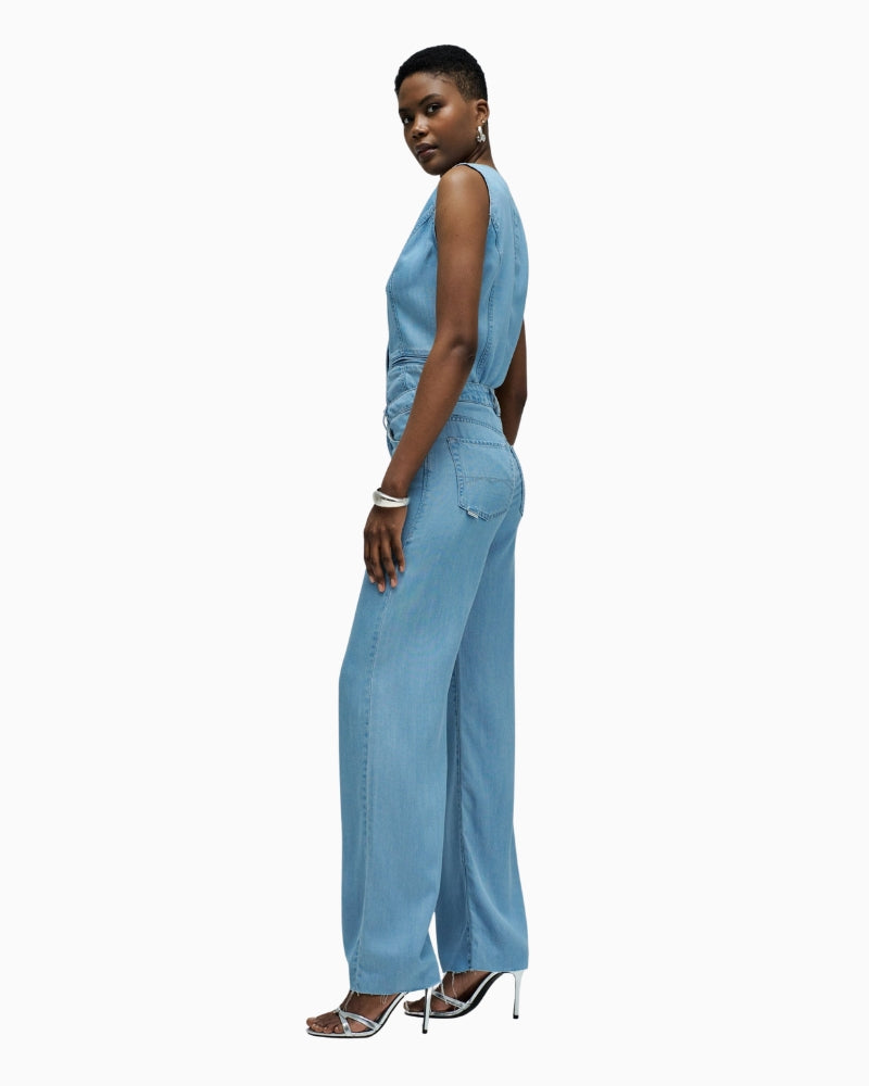Salsa Jeans wide leg light denim jeans side view