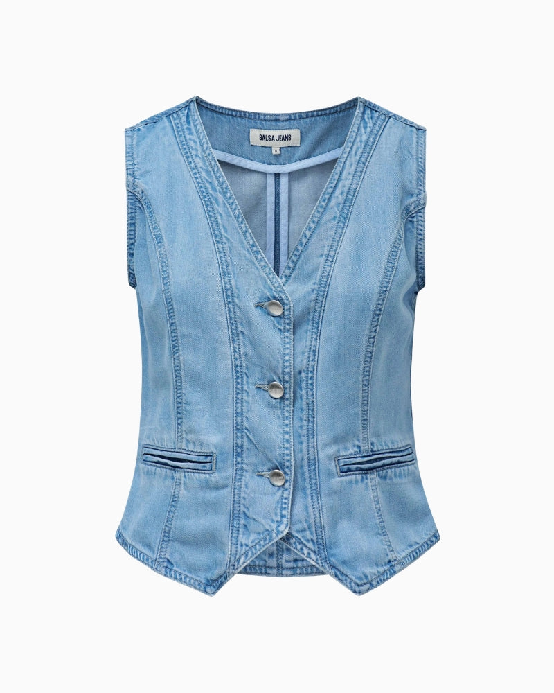 Salsa denim vest full view