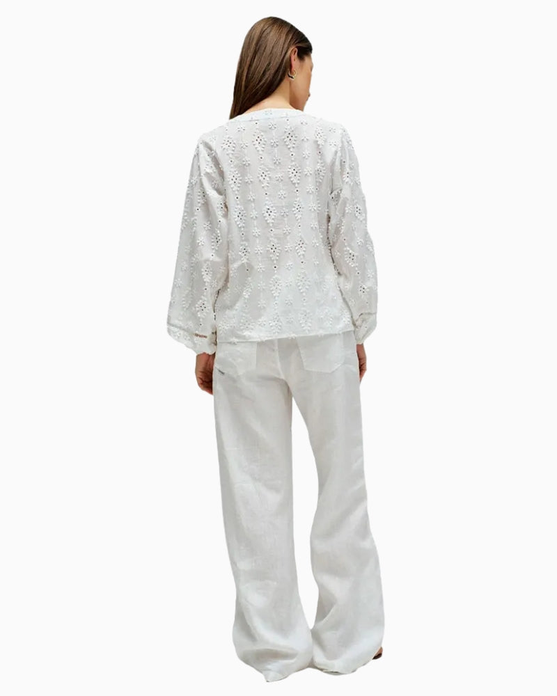 Salsa long sleeve shirt white back view