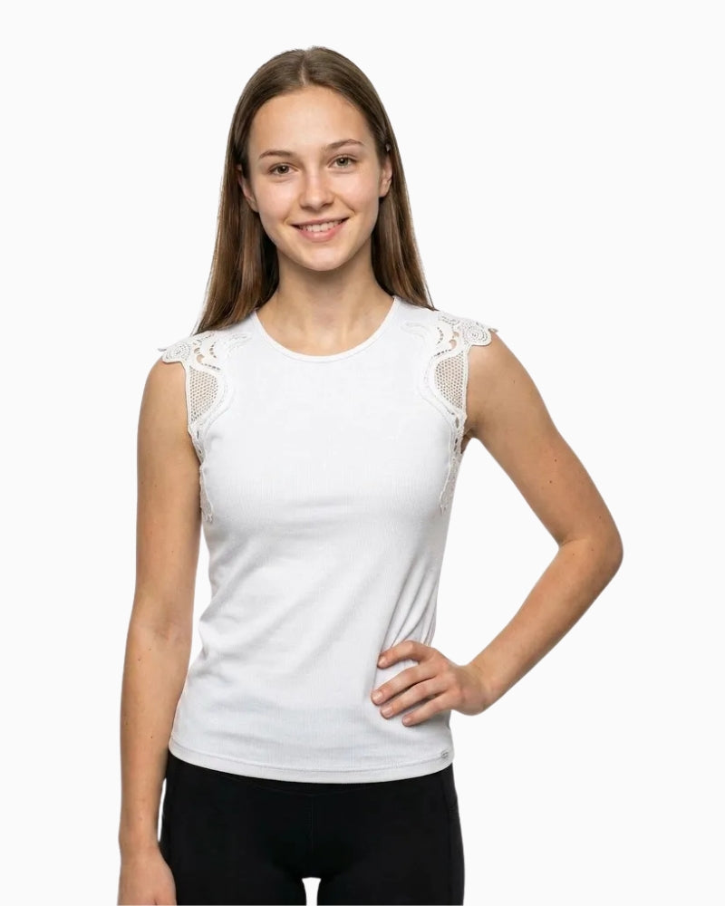 Salsa sleeveless top white front view