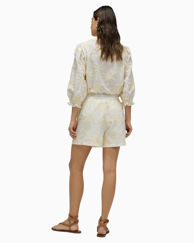Salsa summer shorts outfit with matching embroidered top back view