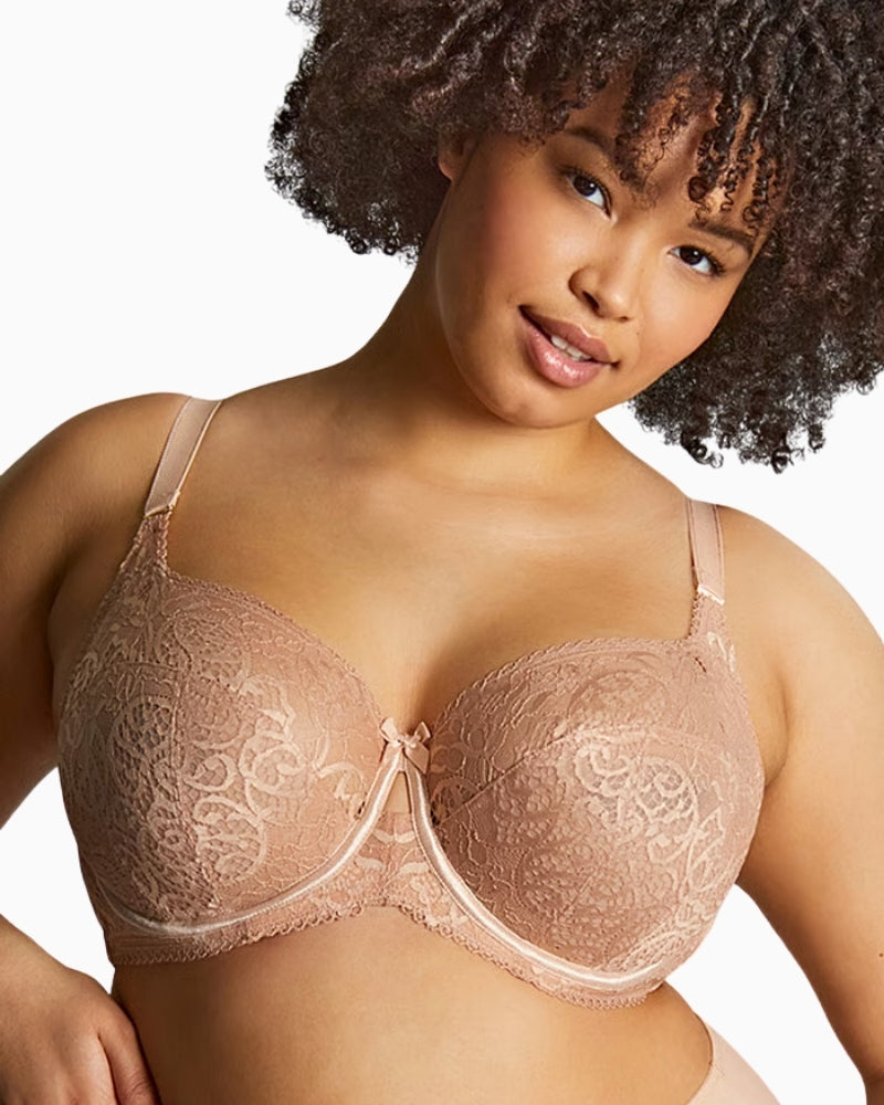 Sculptresse Estel full cup bra Honey front view on woman – Áines Boutique