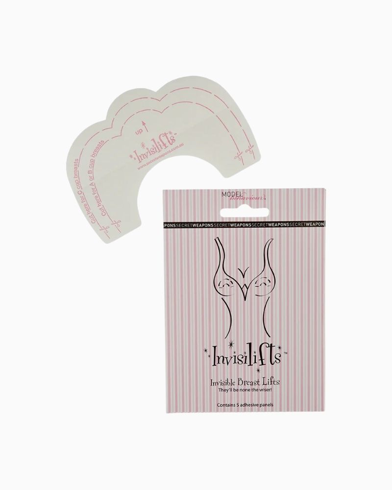 Secret Weapons adhesive breast lift panels with clear, flexible design