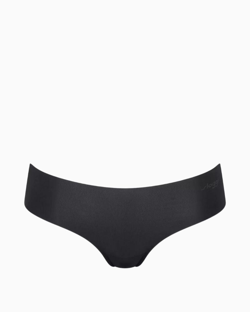 Sloggi ZERO black microfibre hipster briefs with laser-cut scalloped edges