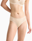 Front view of Sloggi seamless hipster briefs in soft recycled microfibre
