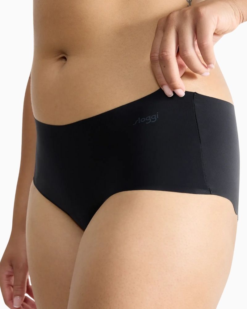 Side view showing deep sides and smooth finish of Sloggi ZERO briefs