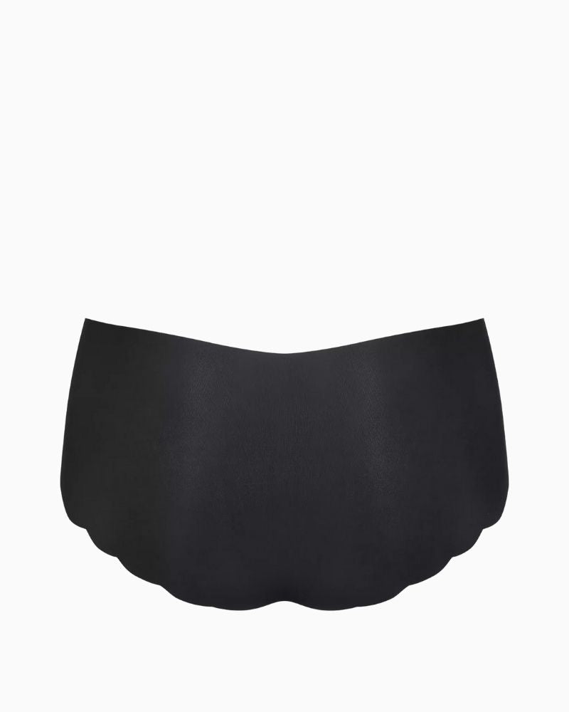 Back view of Sloggi black microfibre short briefs with invisible fit