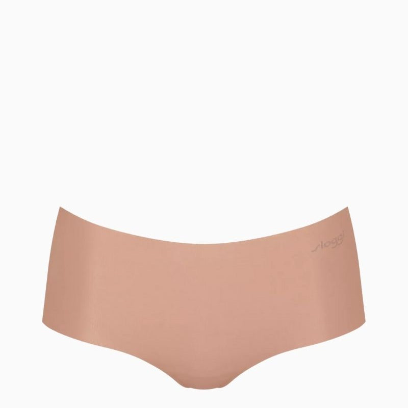 Sloggi ZERO Microfibre Short Brief in Cameo Brown with scalloped laser-cut edges