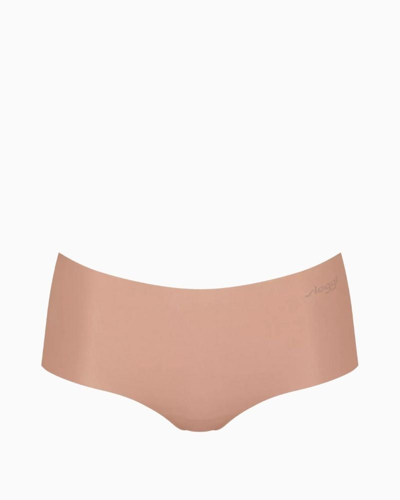 Sloggi ZERO Microfibre Short Brief in Cameo Brown with scalloped laser-cut edges