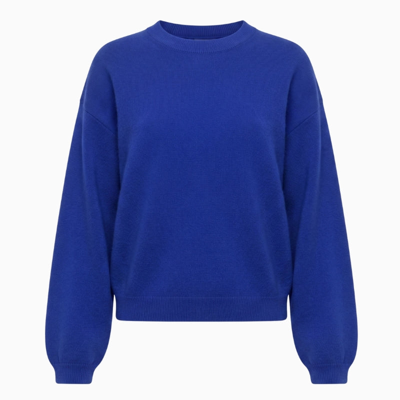TWNS The Label Colorado Puff Sleeve Jumper in Blue sleeve detail