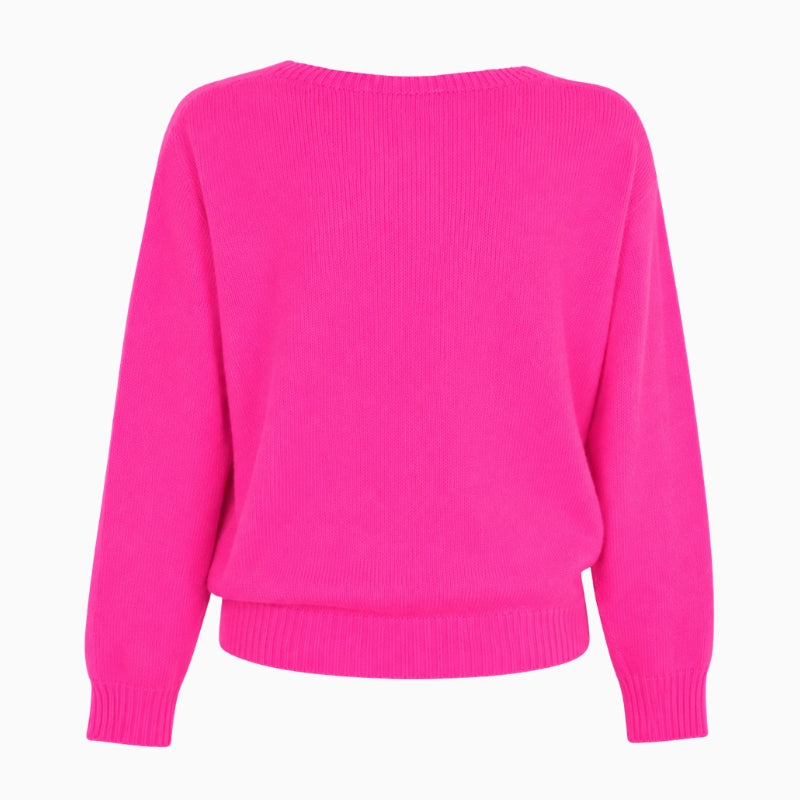 TWNS The Label Sanibel Sweater in Neon Pink front view