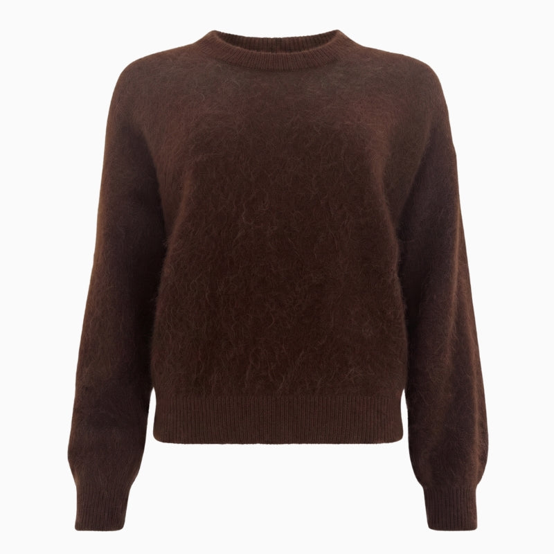 TWNS The Label Thornton Jumper in Brown fabric detail