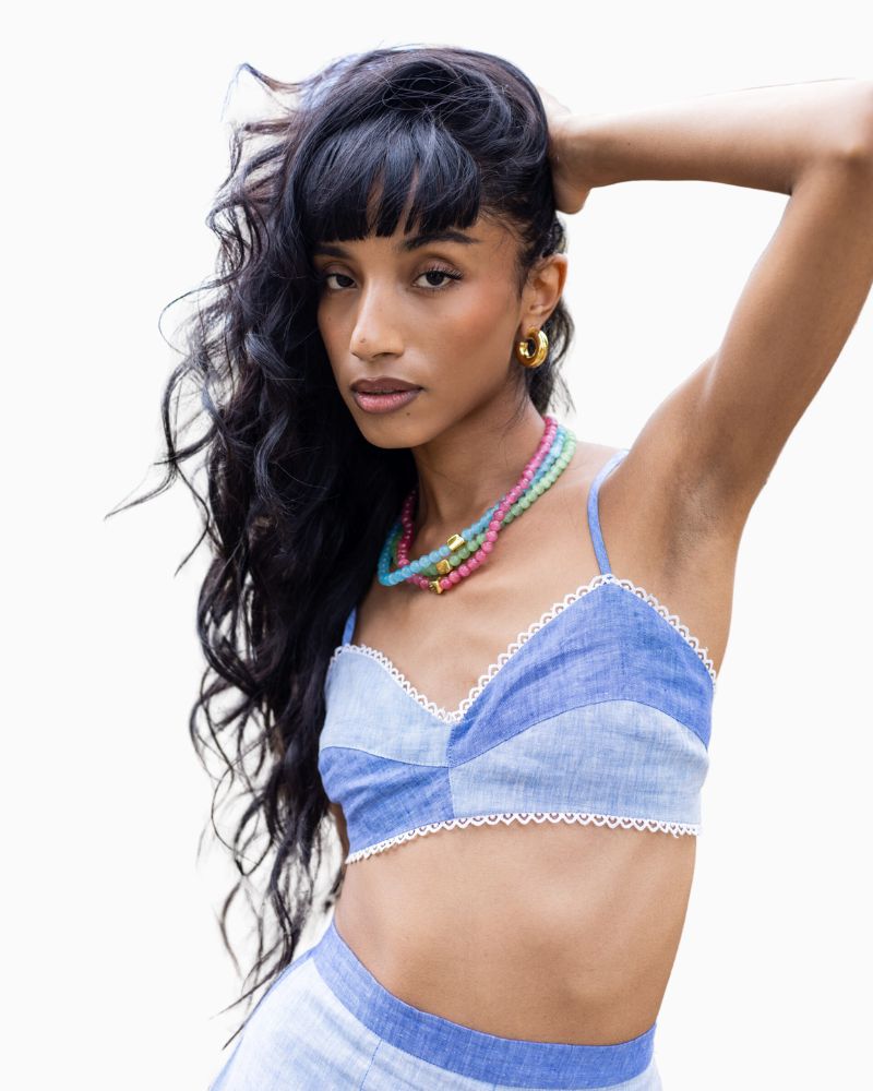 Pair of large donut hoop earrings with linen drawstring pouch