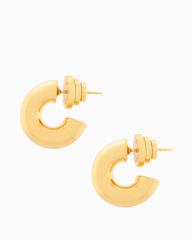 Talis Chains gold plated chubby donut huggie earrings with smooth finish