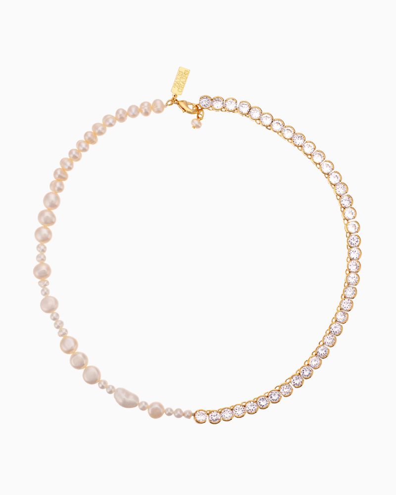 Talis Chains pearl necklace duo with freshwater pearls and cubic zirconia